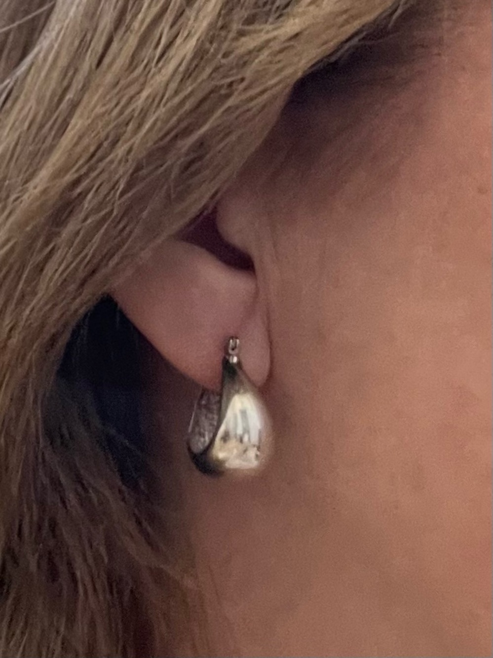 Classic Sterling Silver Teardrop Hoop Earrings